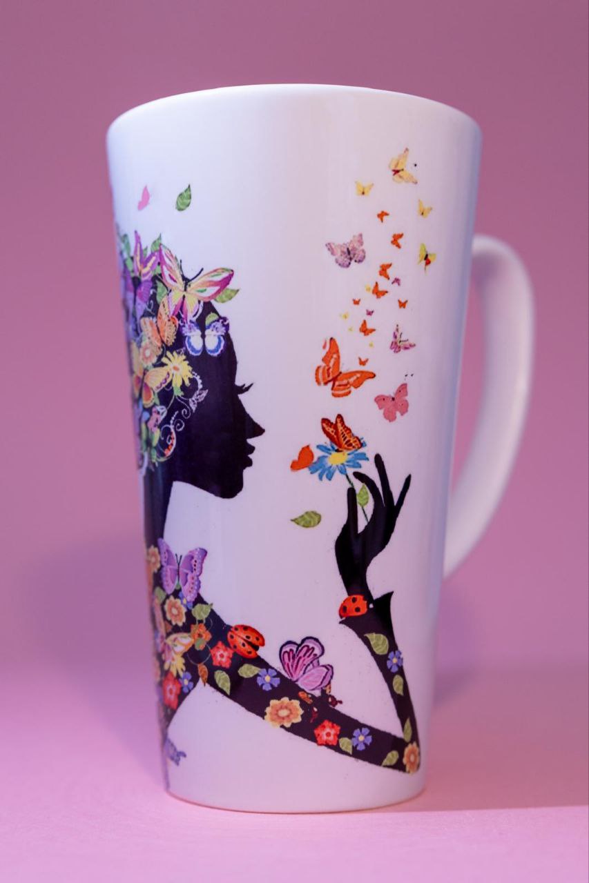 Latte puodelis,,Gėlių mergaitė"