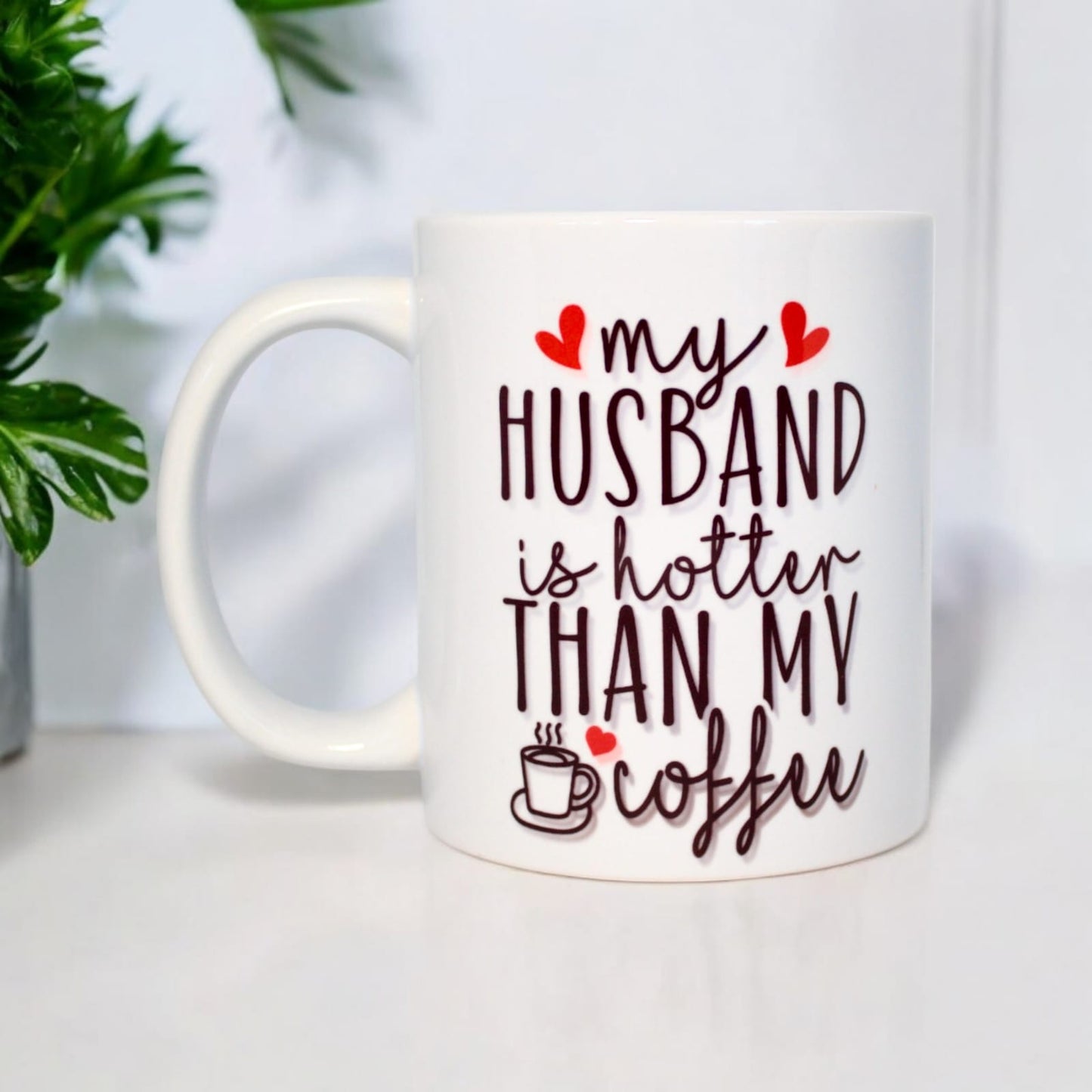 Classic double-sided mug "My husband is hotter than my coffee"