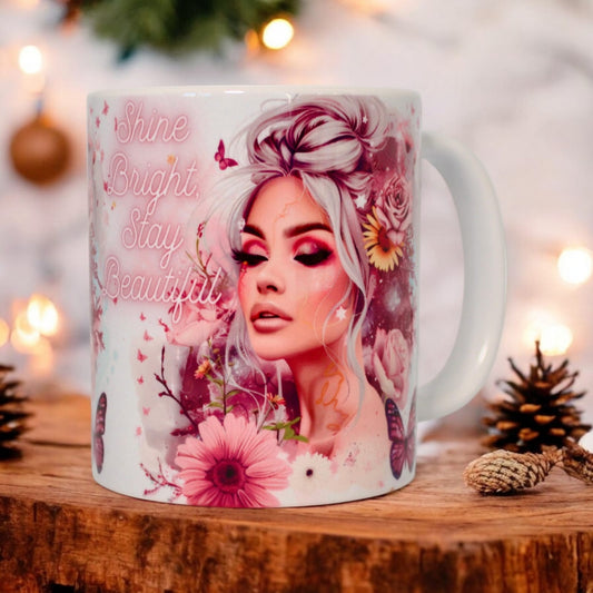 Classic double-sided mug "Shine bright, stay beautiful"