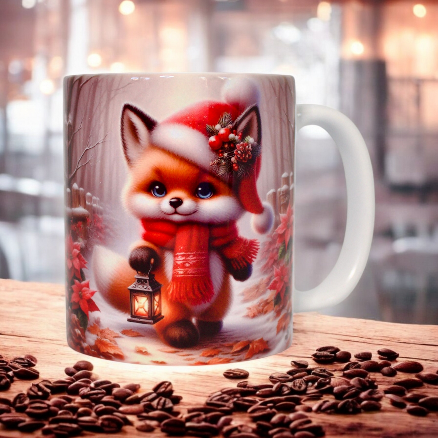 Classic double-sided mug, "Leaflet with a lantern"
