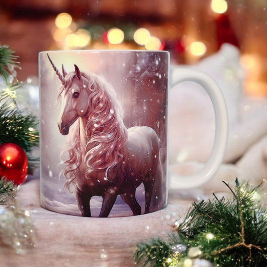 Classic double-sided mug "Unicorn in a Blizzard".