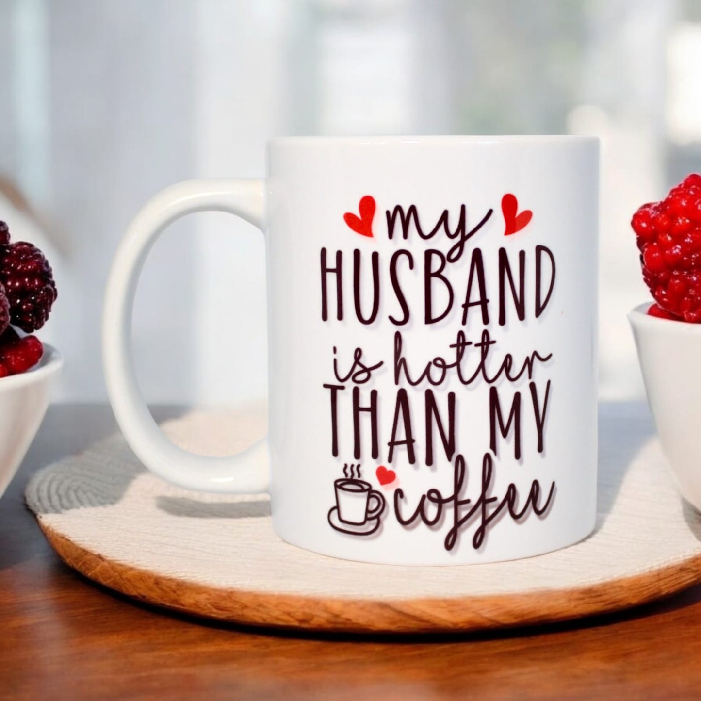 Classic double-sided mug "My husband is hotter than my coffee"