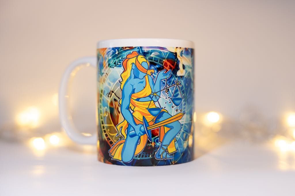 Classic double-sided mug with the horoscope sign "Libra"