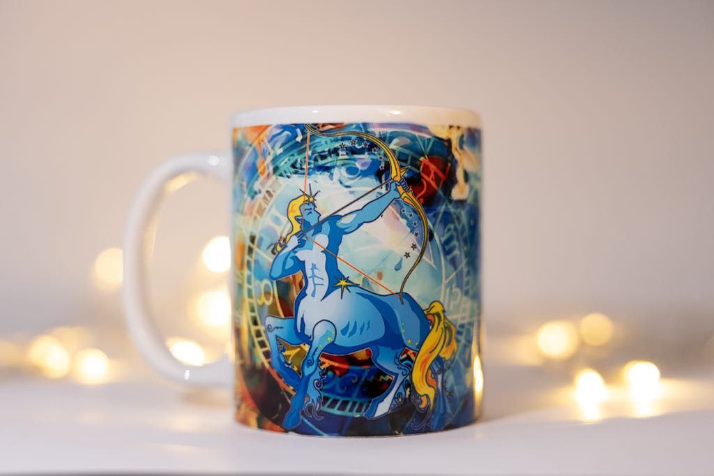 Classic double-sided mug with the horoscope sign "Sagittarius"