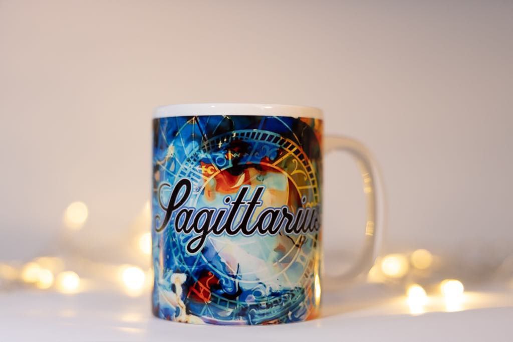 Classic double-sided mug with the horoscope sign "Sagittarius"