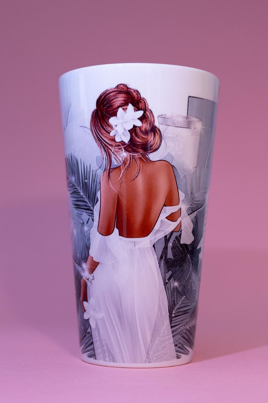 Latte puodelis,,Orhidėja "
