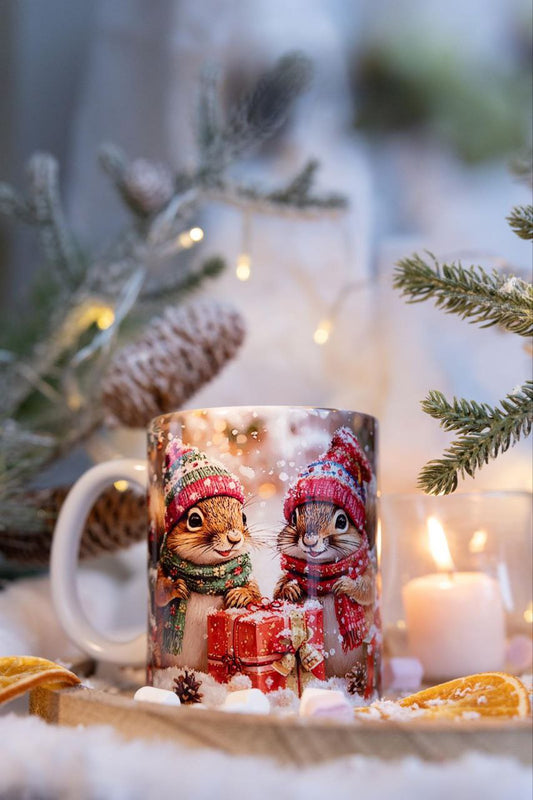 Classic double-sided mug, "Christmas squirrel".