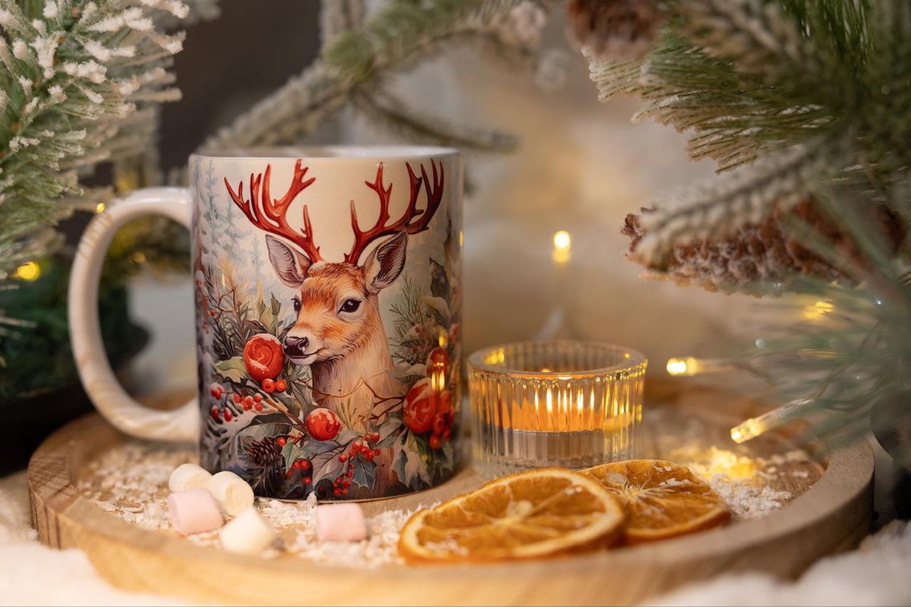 Classic double-sided mug "Reindeer".