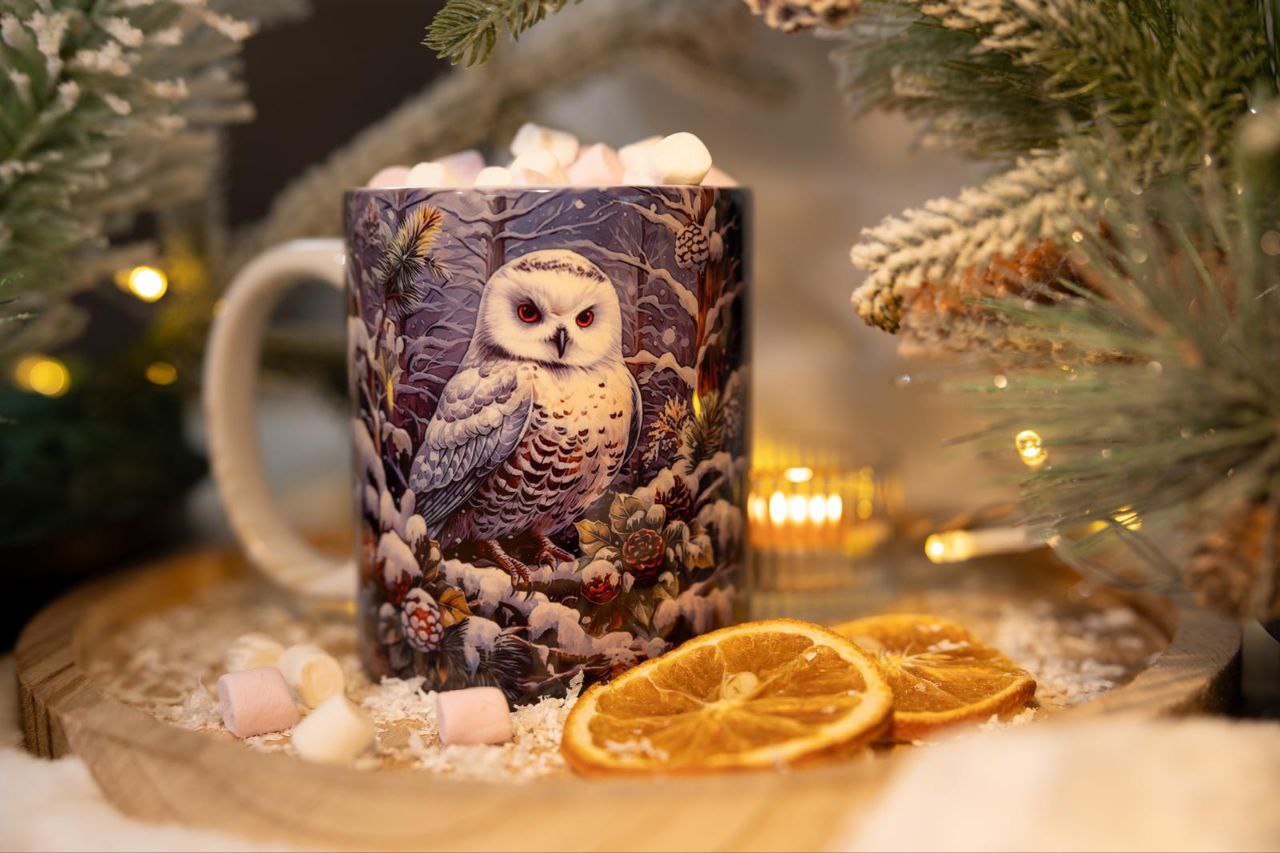 Classic double-sided mug "Snowy Owl".